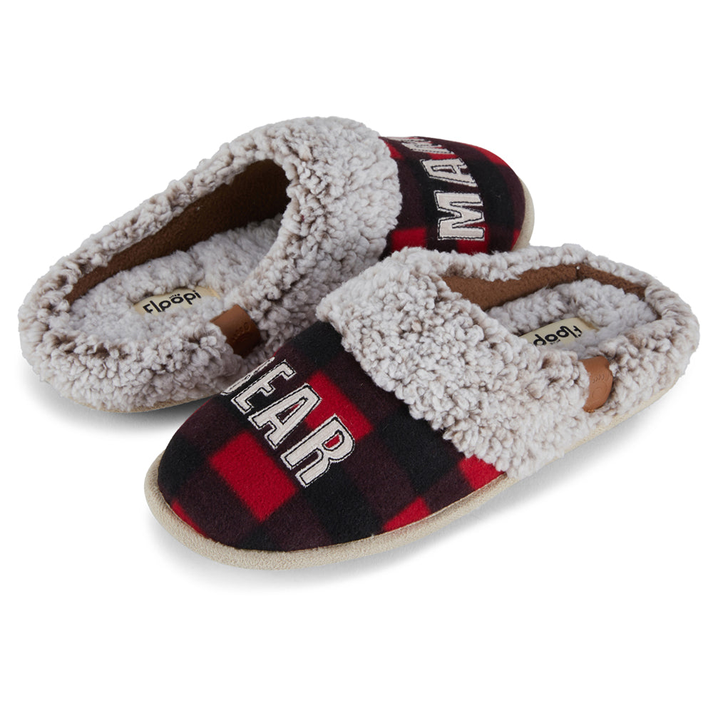 Women's Slippers Dearfoams Mama Bear Plaid Clog Slippers