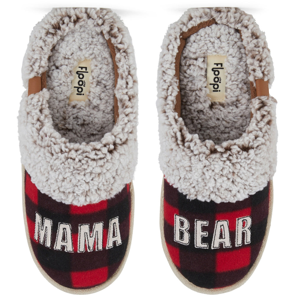 Dearfoams Mama Dearfoam Buffalo Plaid Slippers Women's Mama Bear