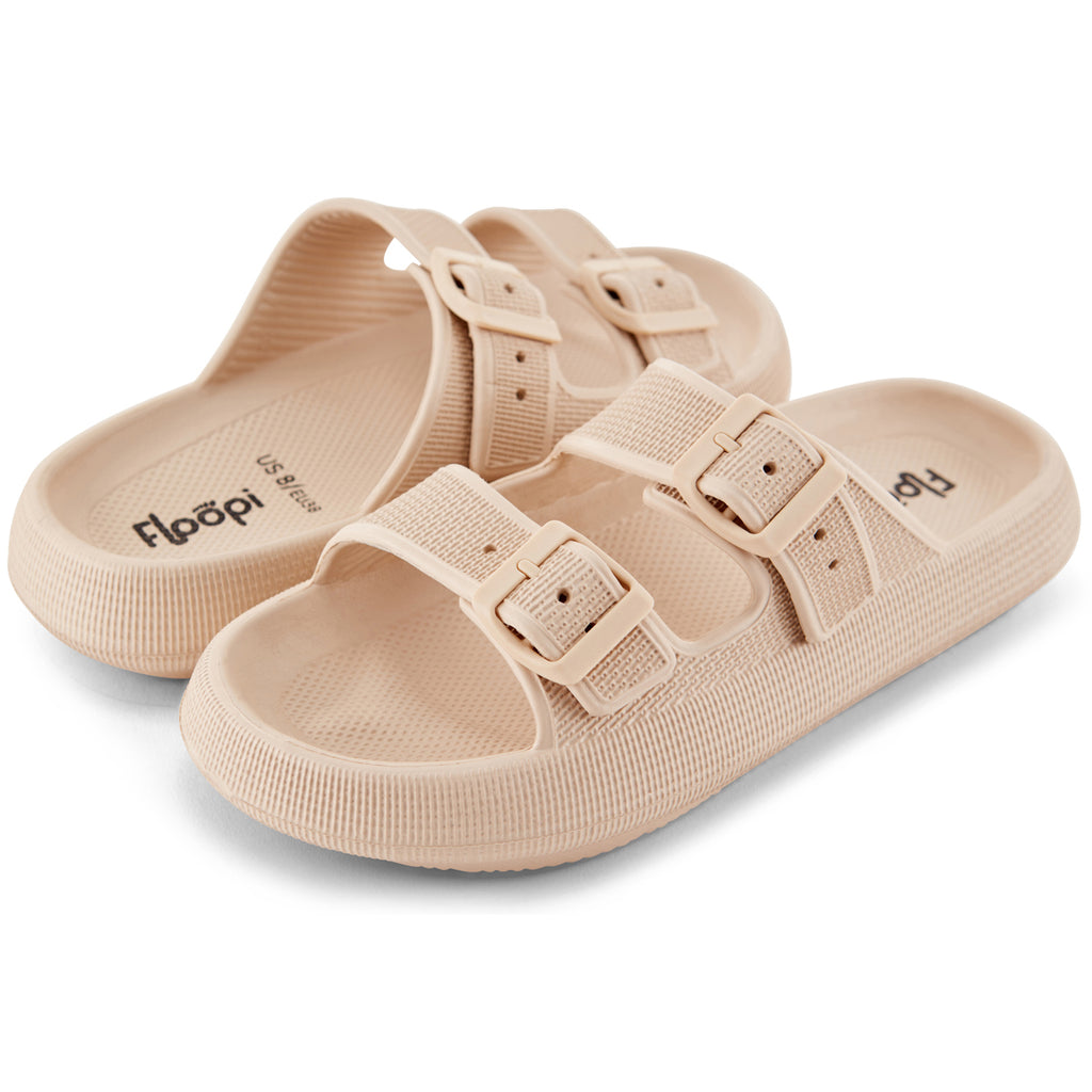 Floopi Womens Callie Cloud Slides with buckles (Nude)