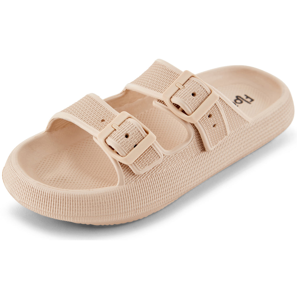 Floopi Womens Callie Cloud Slides with buckles (Nude)